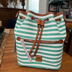 DOONEY & BOURKE COATED COTTON DRAWSTRING BAG With COIN PURSE